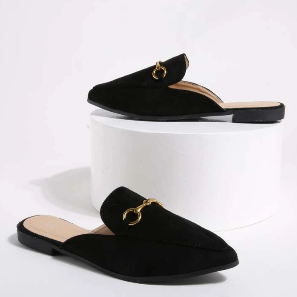 Shein Horsebit Decor Point Toe Flat Mules US size 9.5
